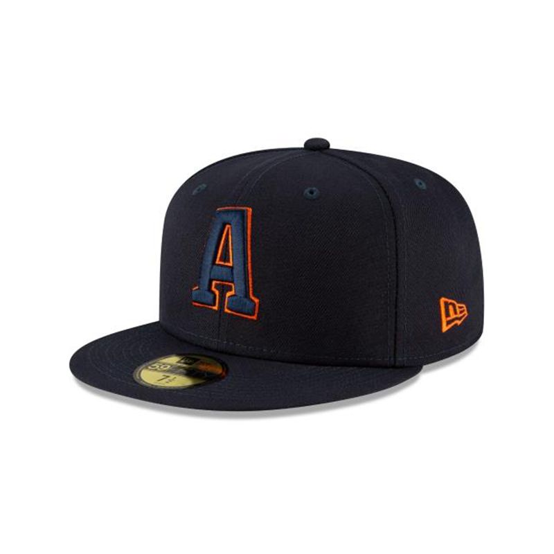 MLB Houston Astros Ligature 59Fifty Fitted (OBM5244) - Blue New Era Caps